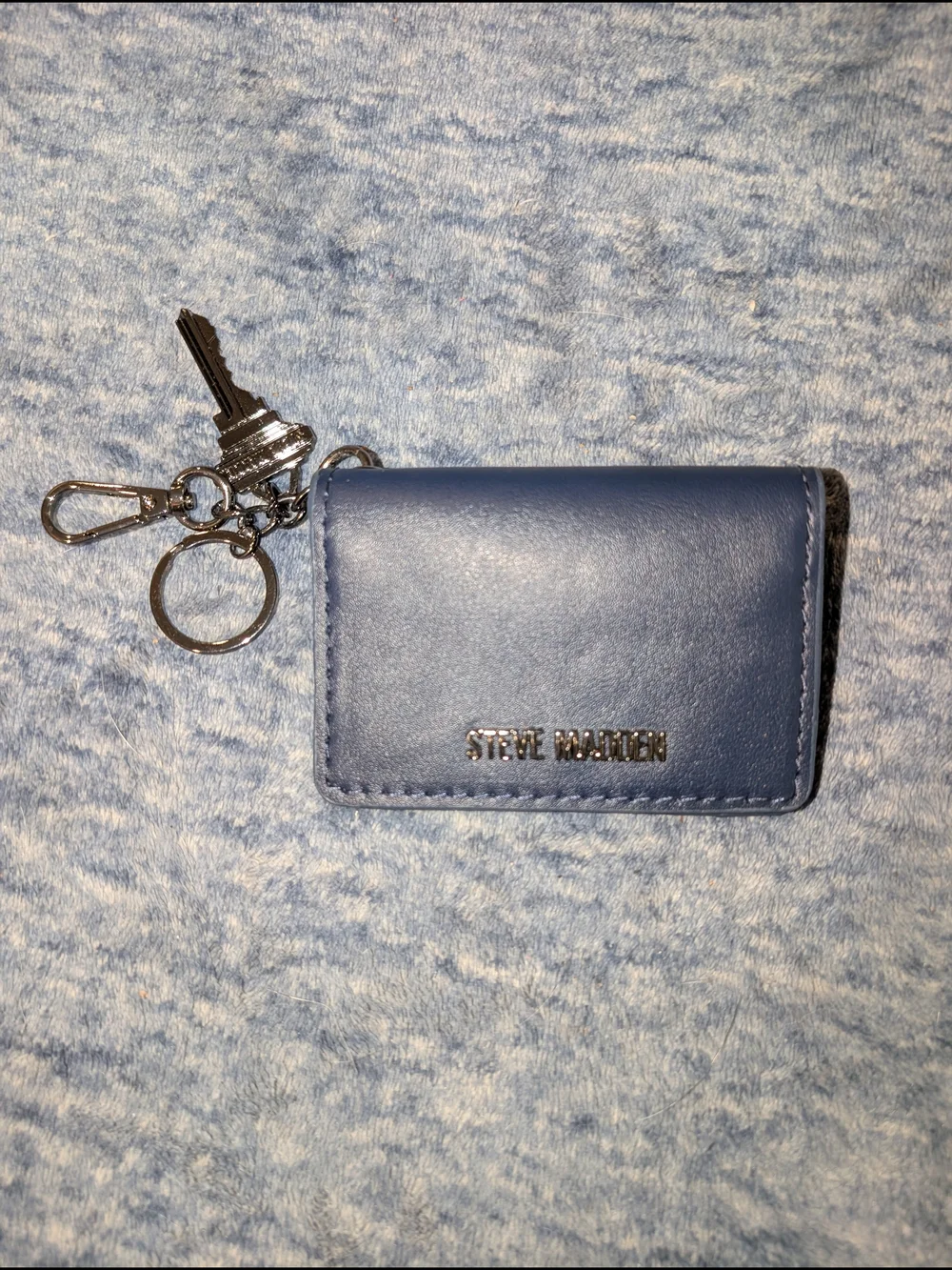 Steve Madden Navy Blue Key & Card Holder with Key Ring NWOT